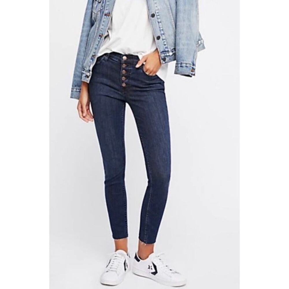 Free People Reagan Skinny Button Fly Jeans, 29